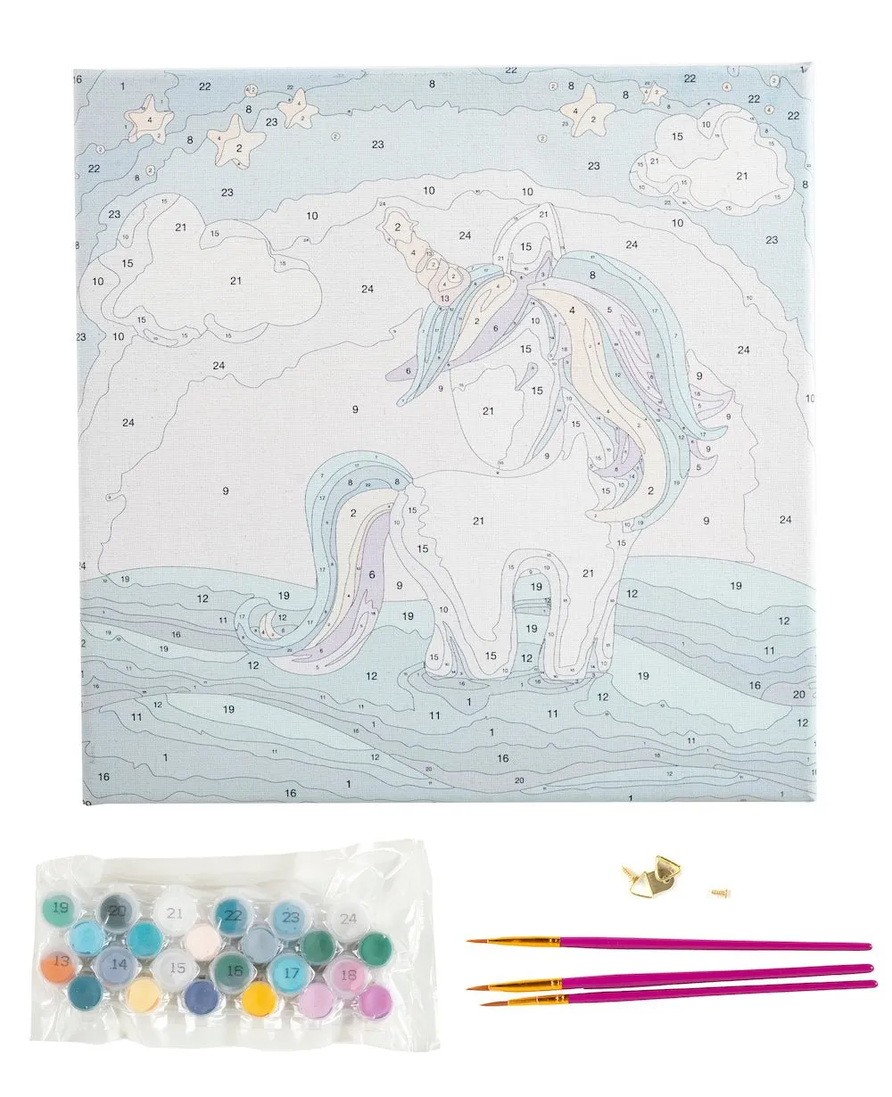 Craft Buddy Unicorn Stars schilderen op nummer canvas 30x30cm