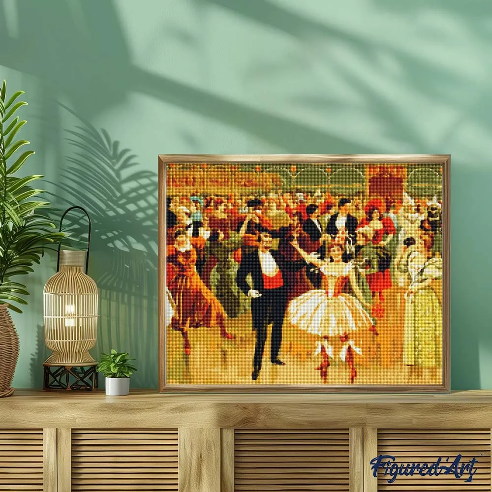 Figured'Art Klassieke balzaal diamond painting 40x50cm vierkant vintage