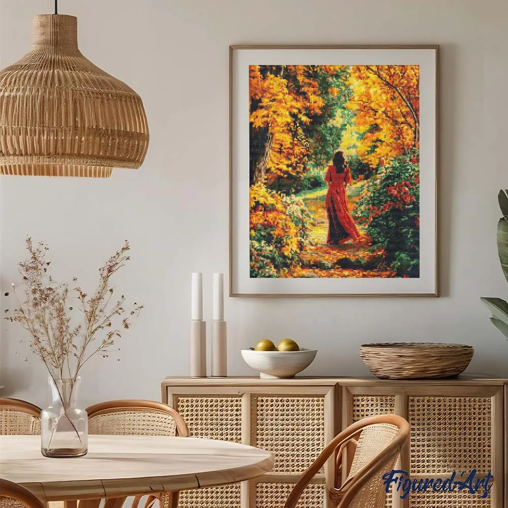 Figured'Art Dame in rood diamond painting full drill