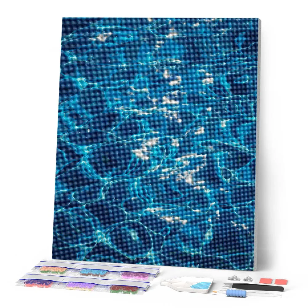 Figured'Art Turkooise lichtreflectie diamond painting 40x50 cm