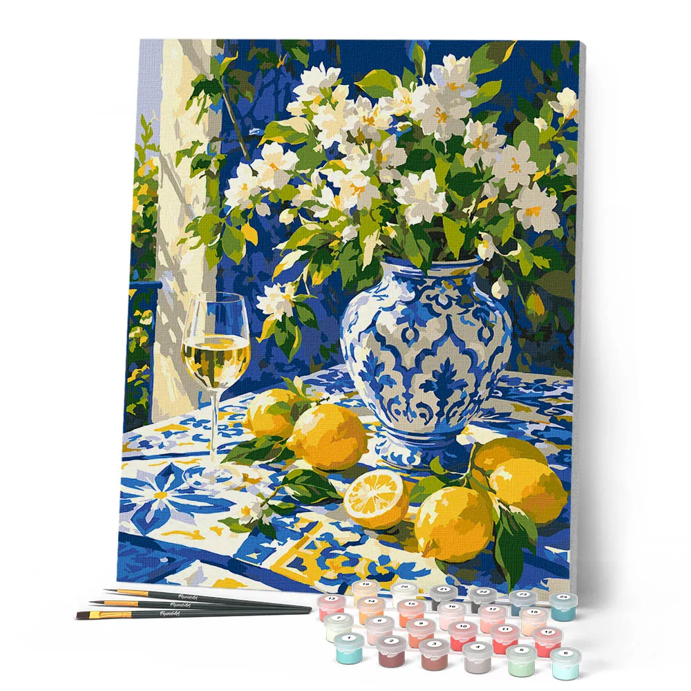 Figured'Art Mediterrane bloei schilderen op nummer 40x50 cm bloemen