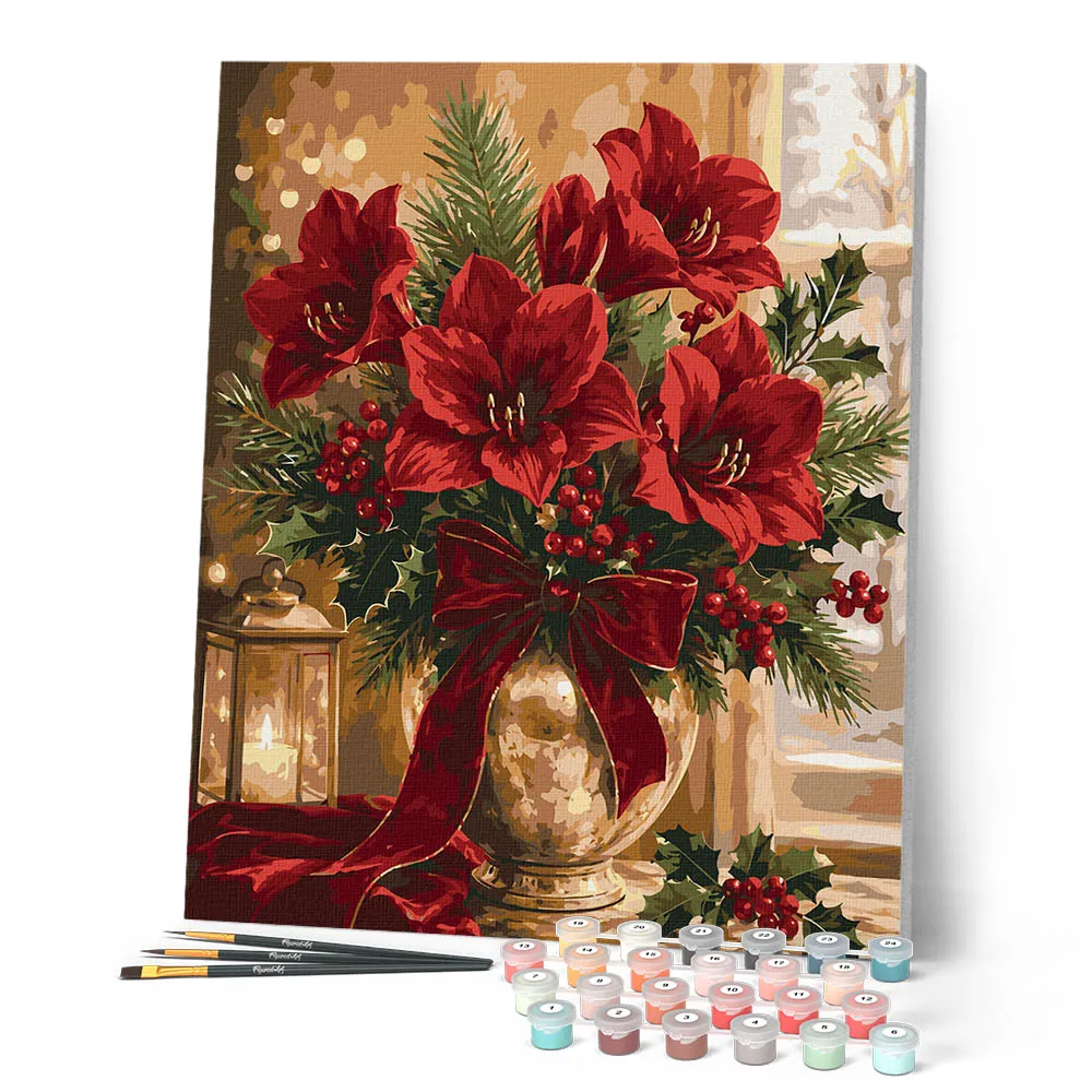 Figured'Art Kerststerren schilderen op nummer 40x50 cm kerst