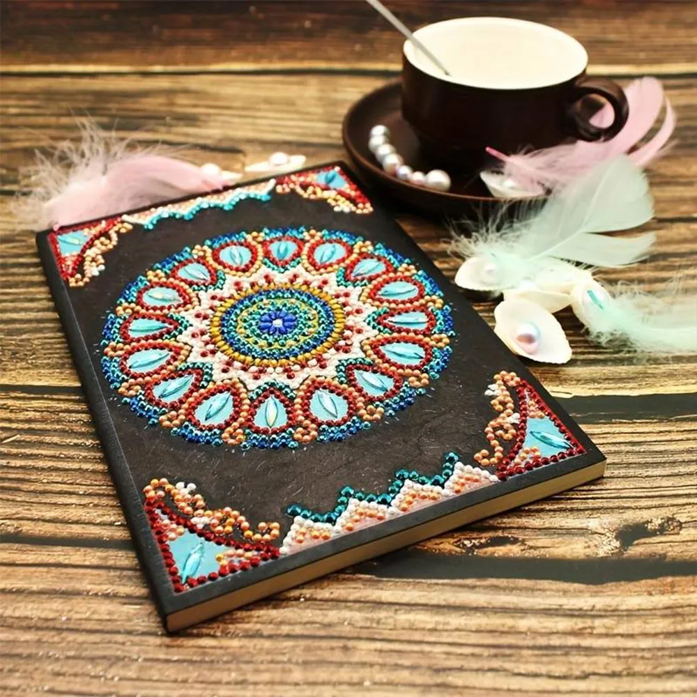 Figured'Art Blauwe Bloem diamond painting boek A5 50 pagina's