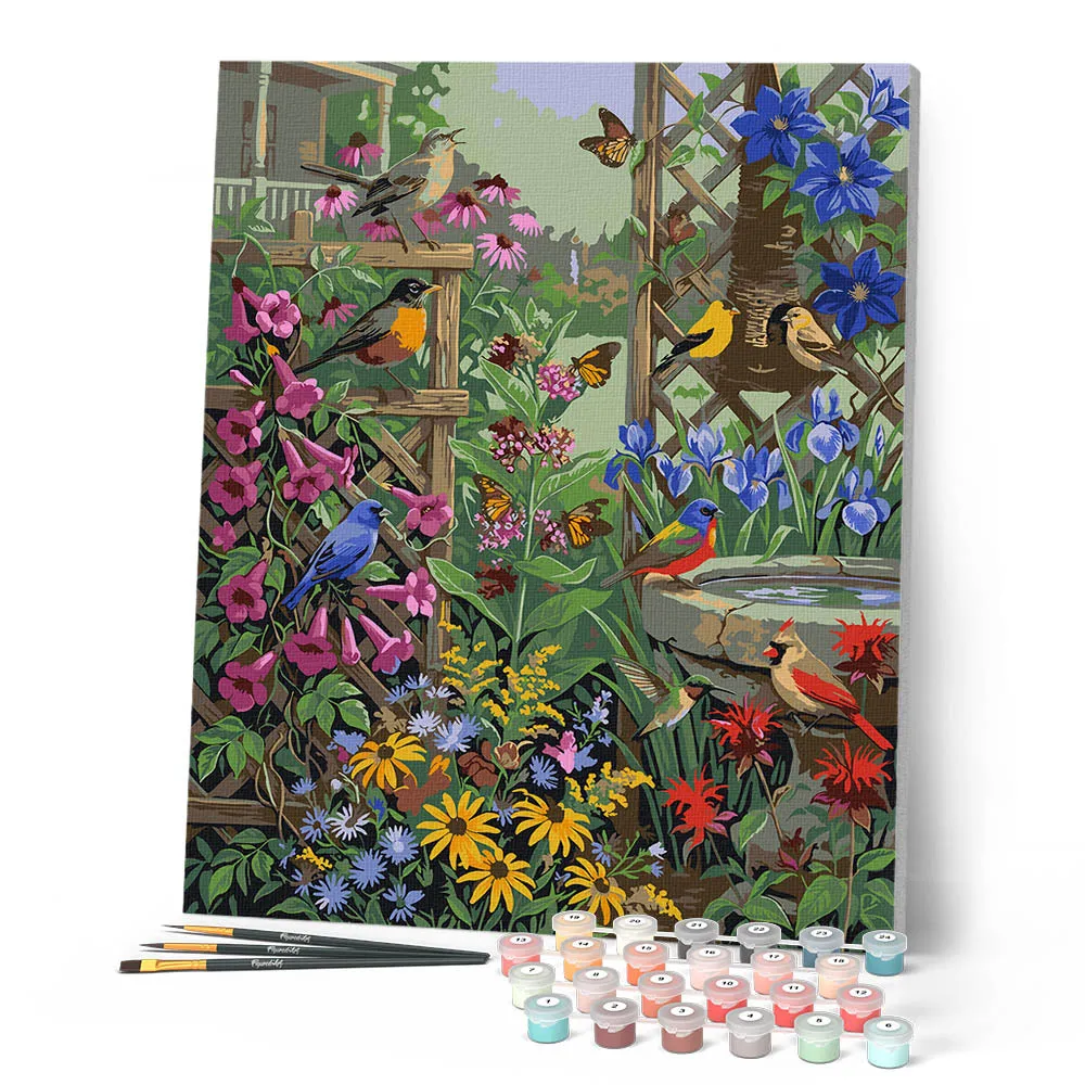 Figured'Art Vleugels tussen de bloemen schilderen op nummer 40x50 cm