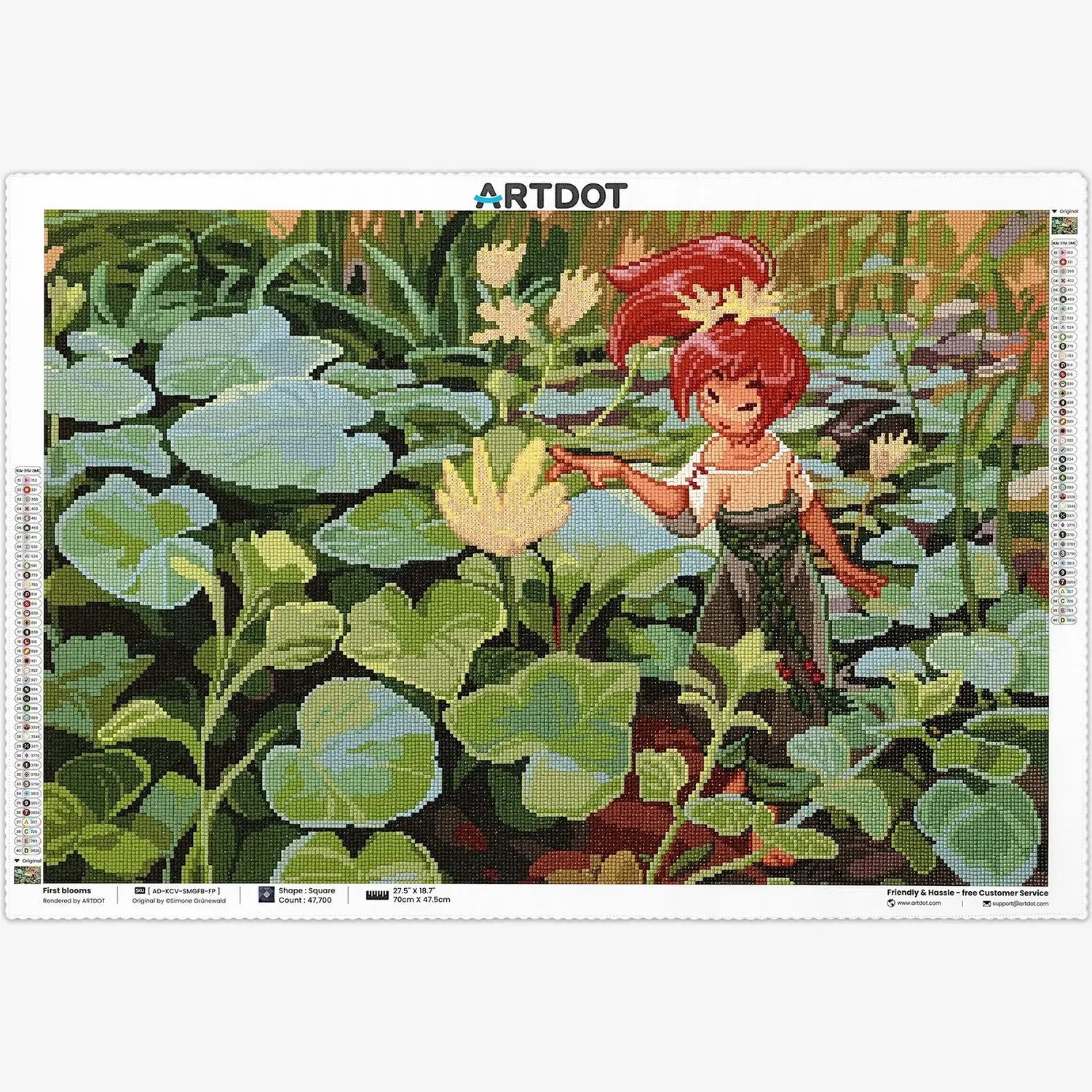 ARTDOT First Blooms pastorale diamond painting vierkant 47,5x70 cm
