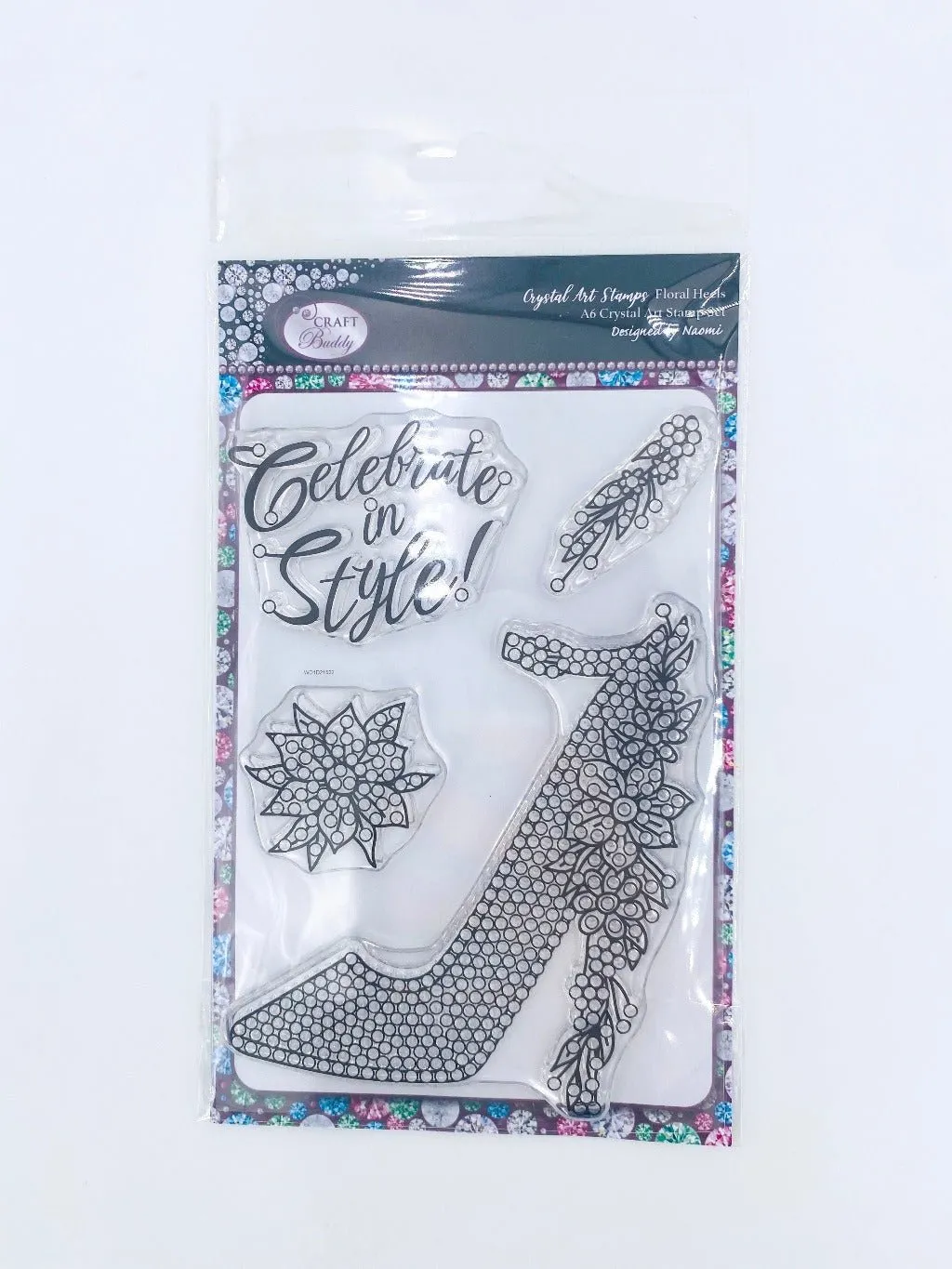 Craft Buddy Crystal Art Floral Heels stempelset A6 4-delig