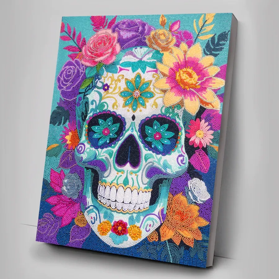 Craft Buddy Crystal Art Sparkling Skull diamond painting 40x50cm