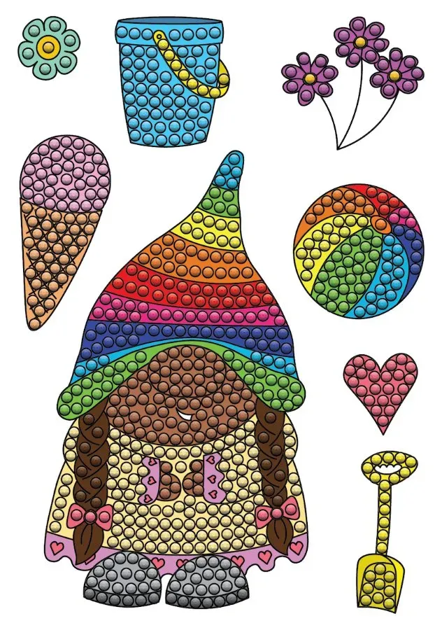 Craft Buddy Crystal Art Summer Holidays Gnome stempelset 8 stuks