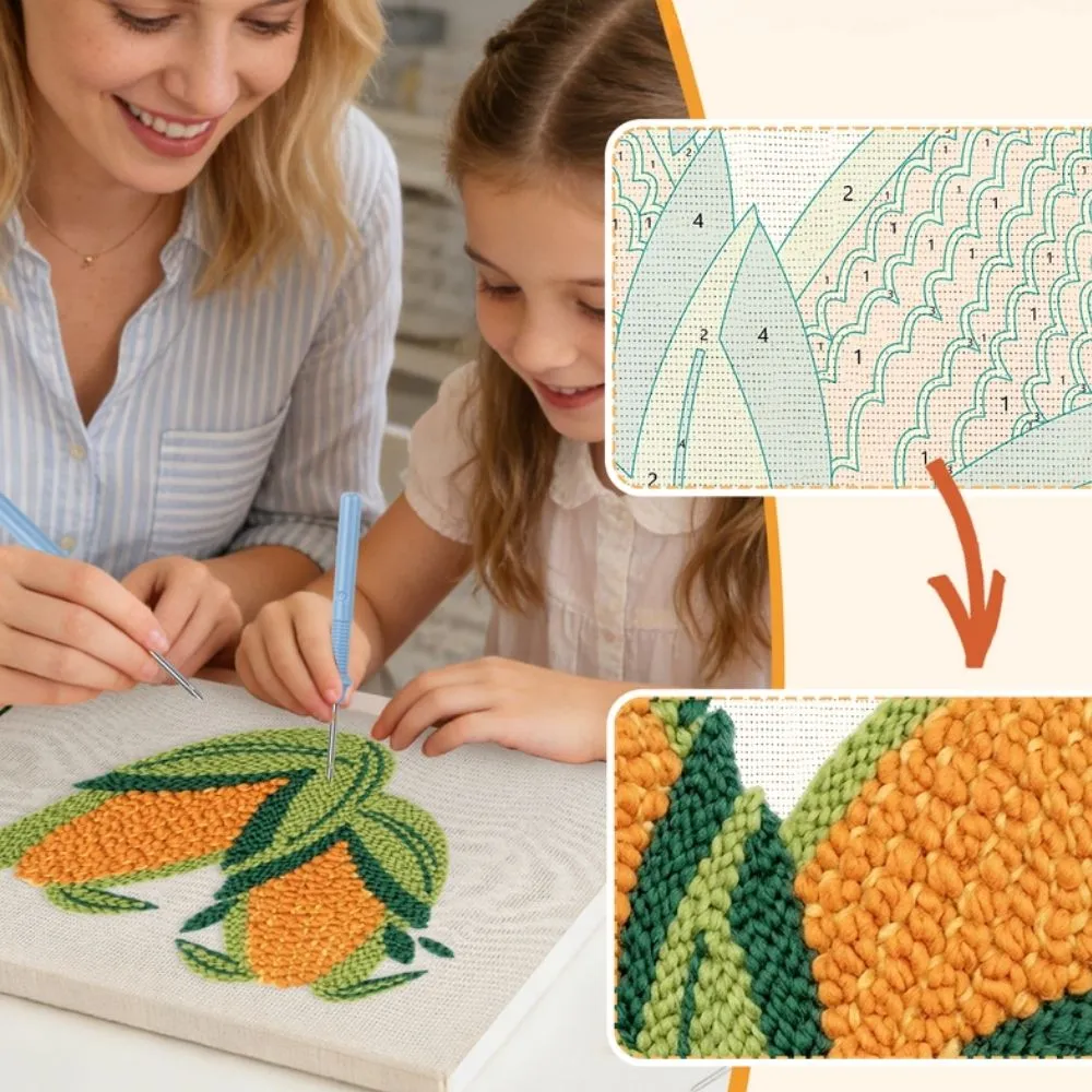 Figured'Art Gouden Maïs punch needle pakket met frame 20x30cm katoen