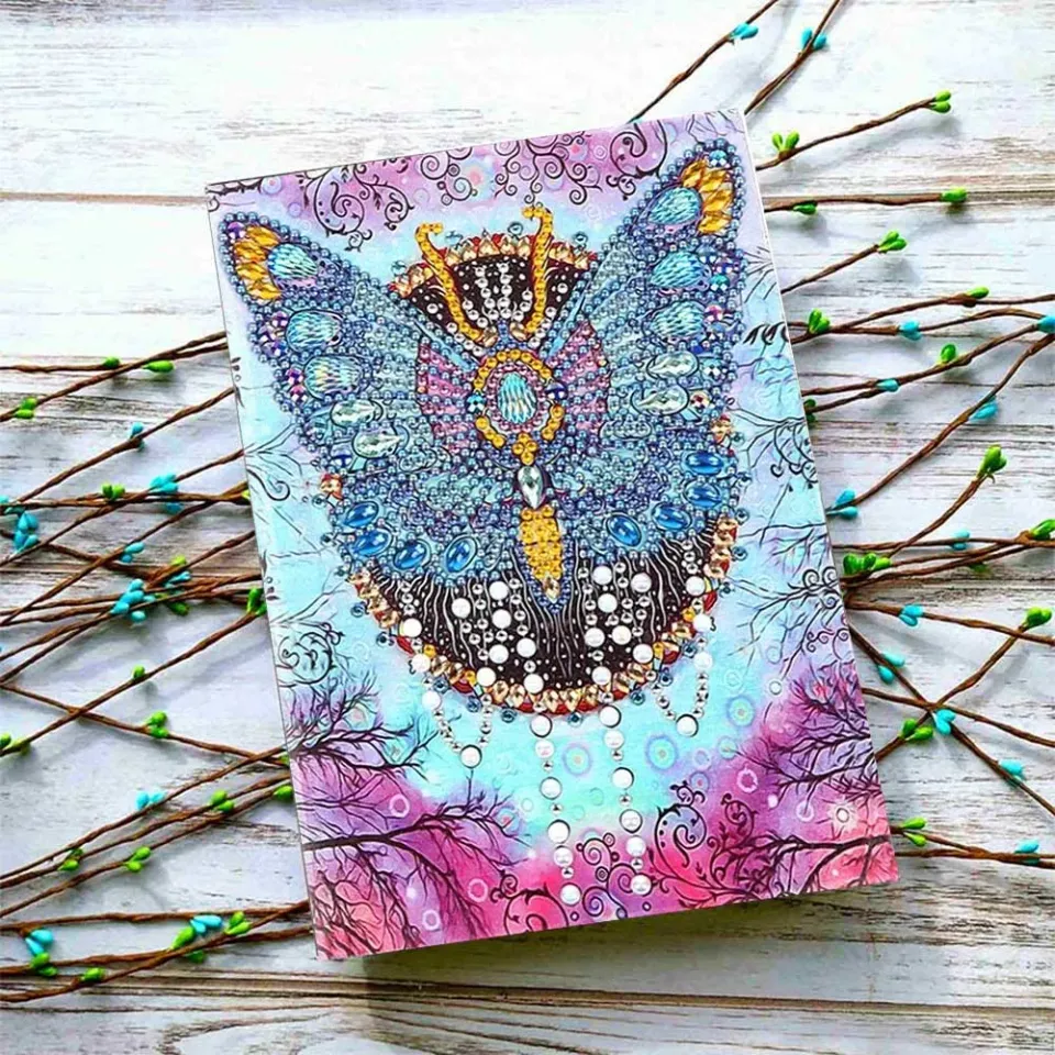 Figured'Art Vlinder notitieboek diamond painting A5 64 pagina's