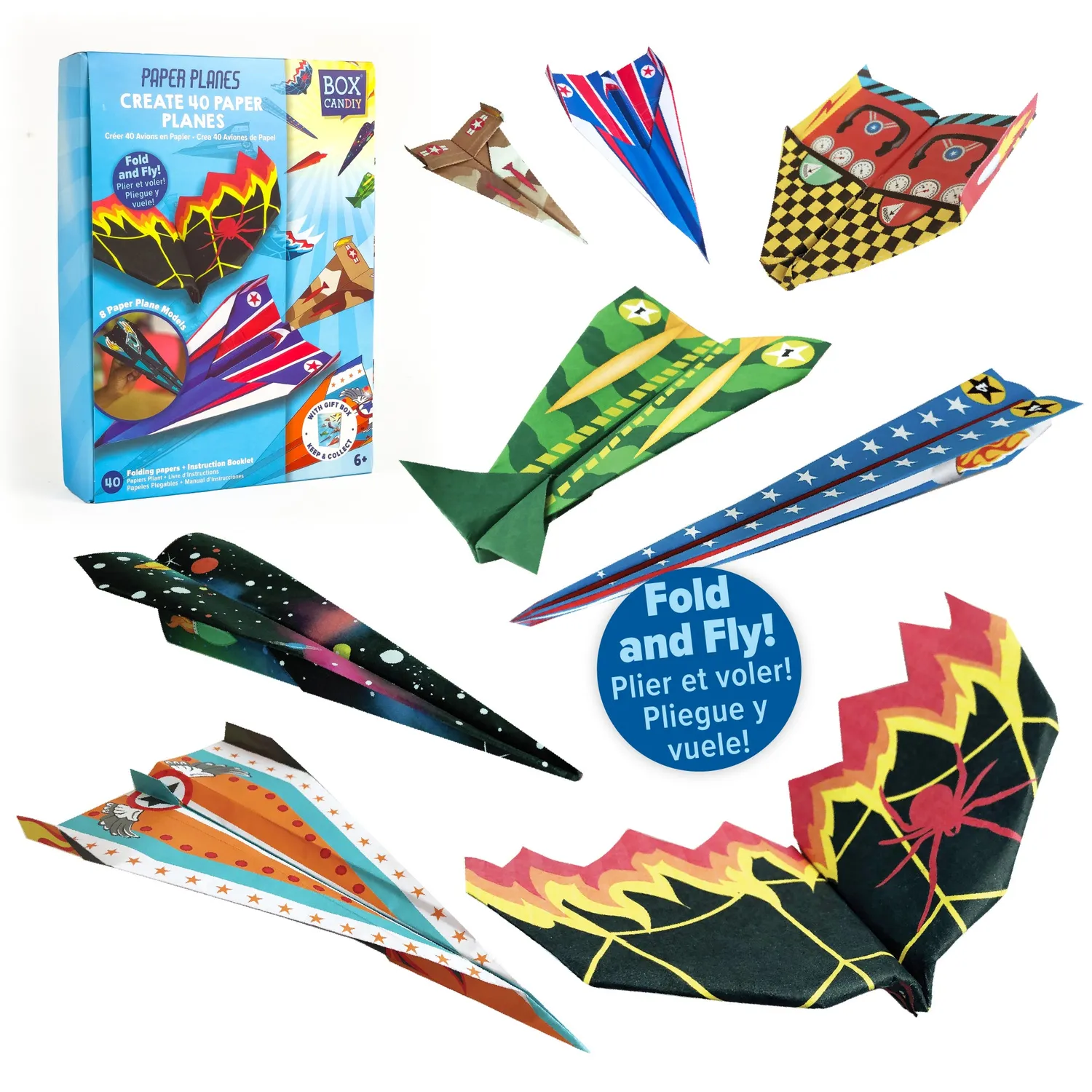 Box Candiy Paper Planes Create 40 Paper Planes vouwset 40 stuks