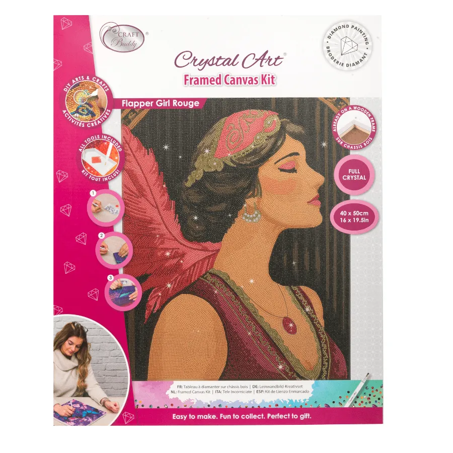 Craft Buddy Crystal Art Flapper Girl Rouge diamond painting 40x50cm