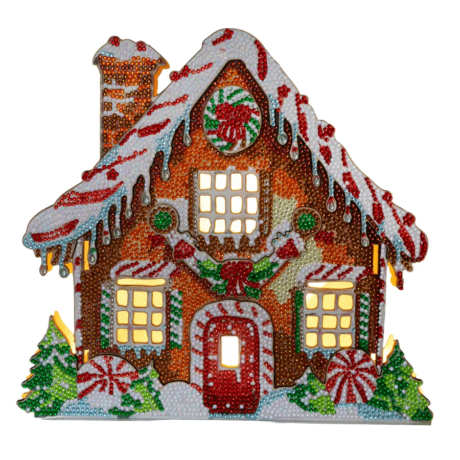 Craft Buddy Crystal Art Gingerbread House 3D diamond painting met LED