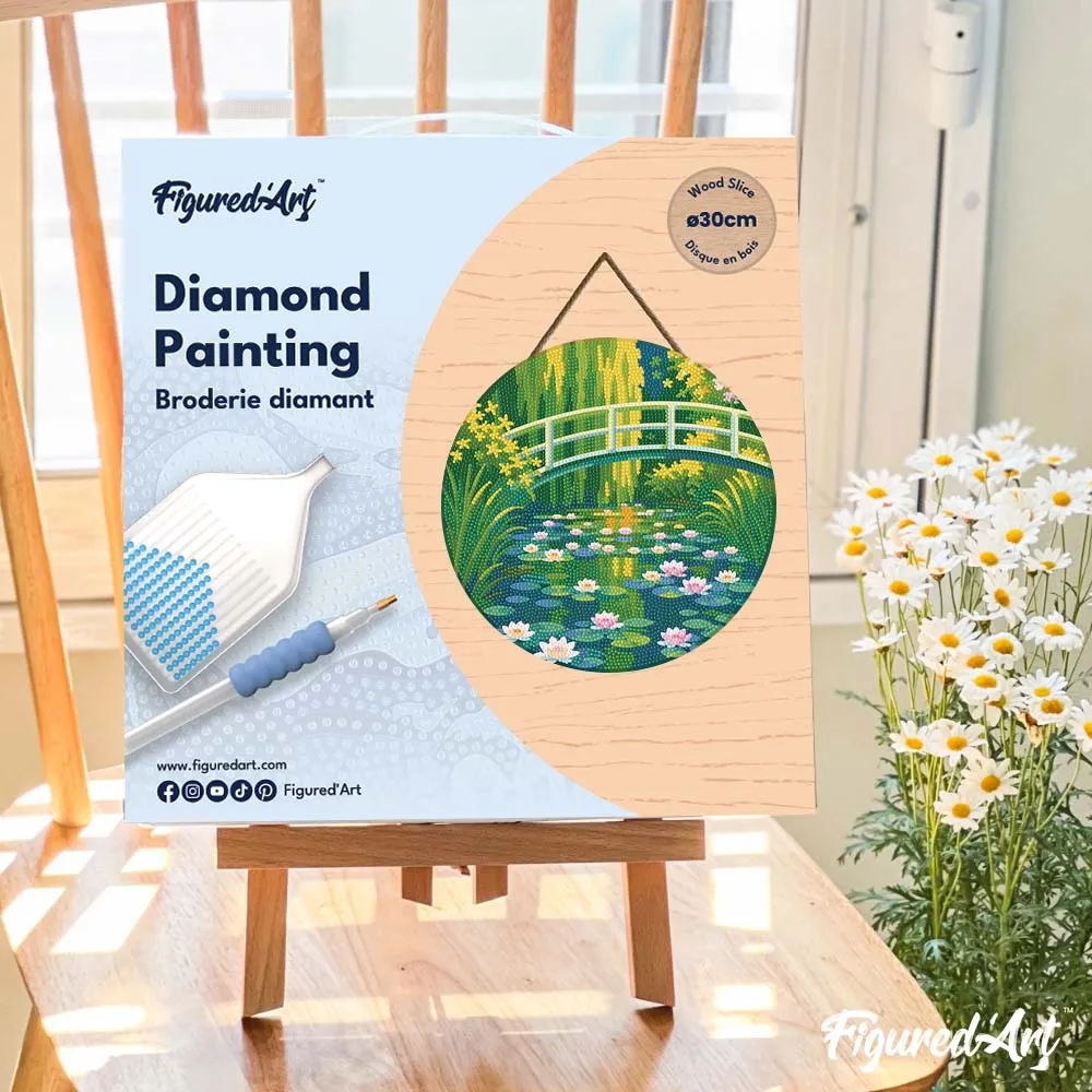 Figured'Art Monet Waterlelies diamond painting hout 30 cm