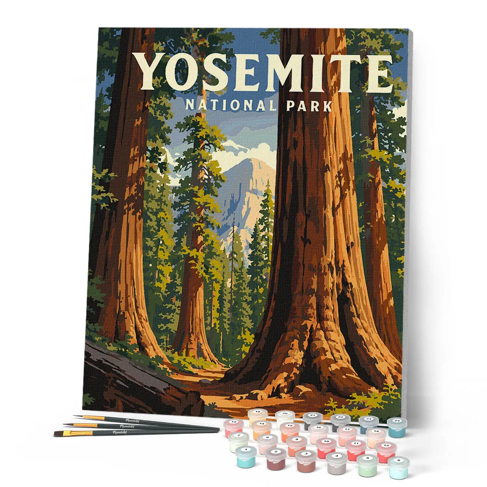 Figured'Art Yosemite Mariposa Grove schilderen op nummer 40x50 reis
