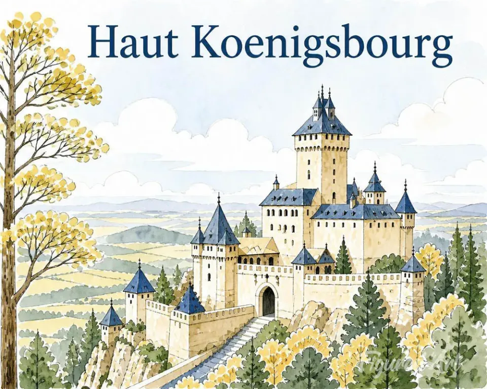Figured'Art Kasteel Haut-Koenigsbourg schilderen op nummer 40x50cm