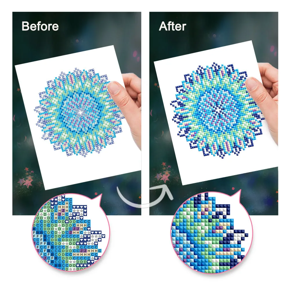 Figured'Art Kristallen Mandala's diamond painting 15x20cm 4 stuks