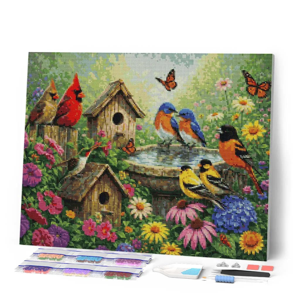 Figured'Art Tuin van vogelgezang diamond painting full drill