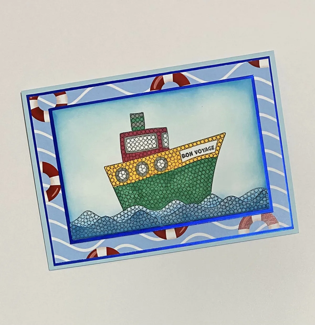 Craft Buddy Crystal Art Bon Voyage stempelset A6 8 stuks stip