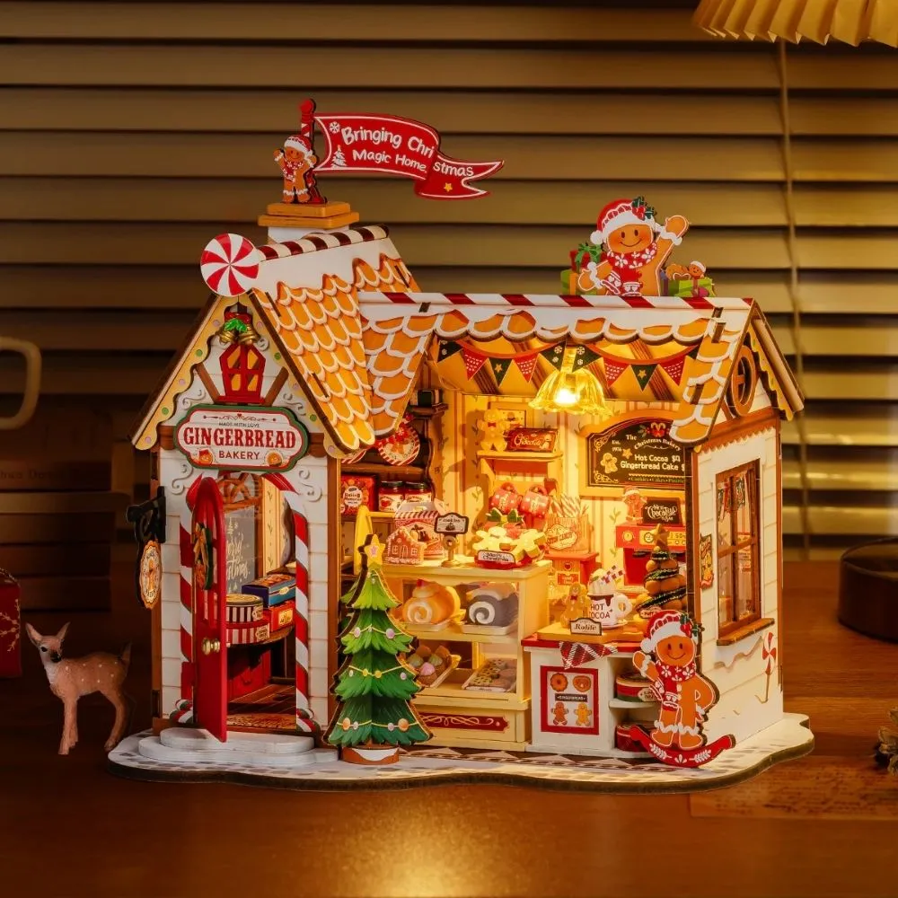 Figured'Art Peperkoekhuisje miniatuurhuisje bouwpakket met led
