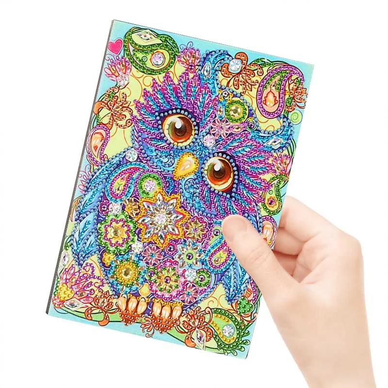 Figured'Art Uil diamond painting notitieboek A5 ronde steentjes