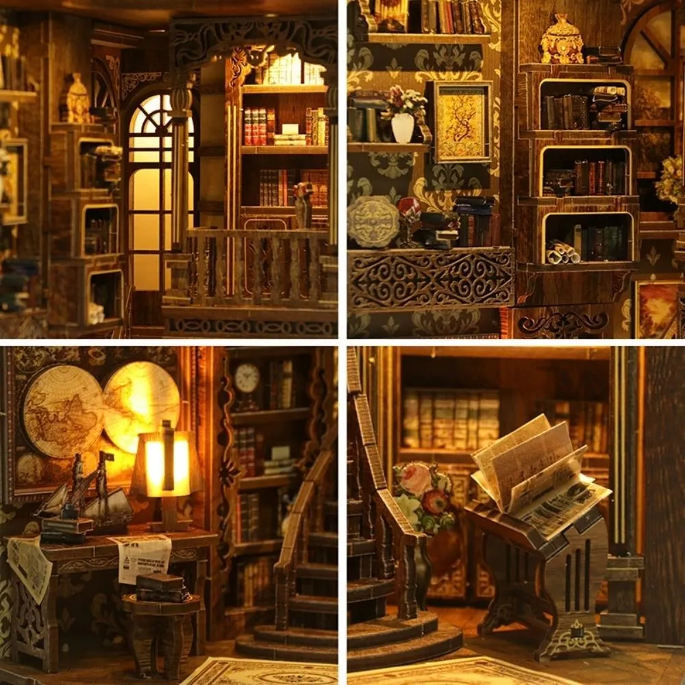 Figured'Art Book Nook Zaal van de Oude Boeken bouwpakket met led