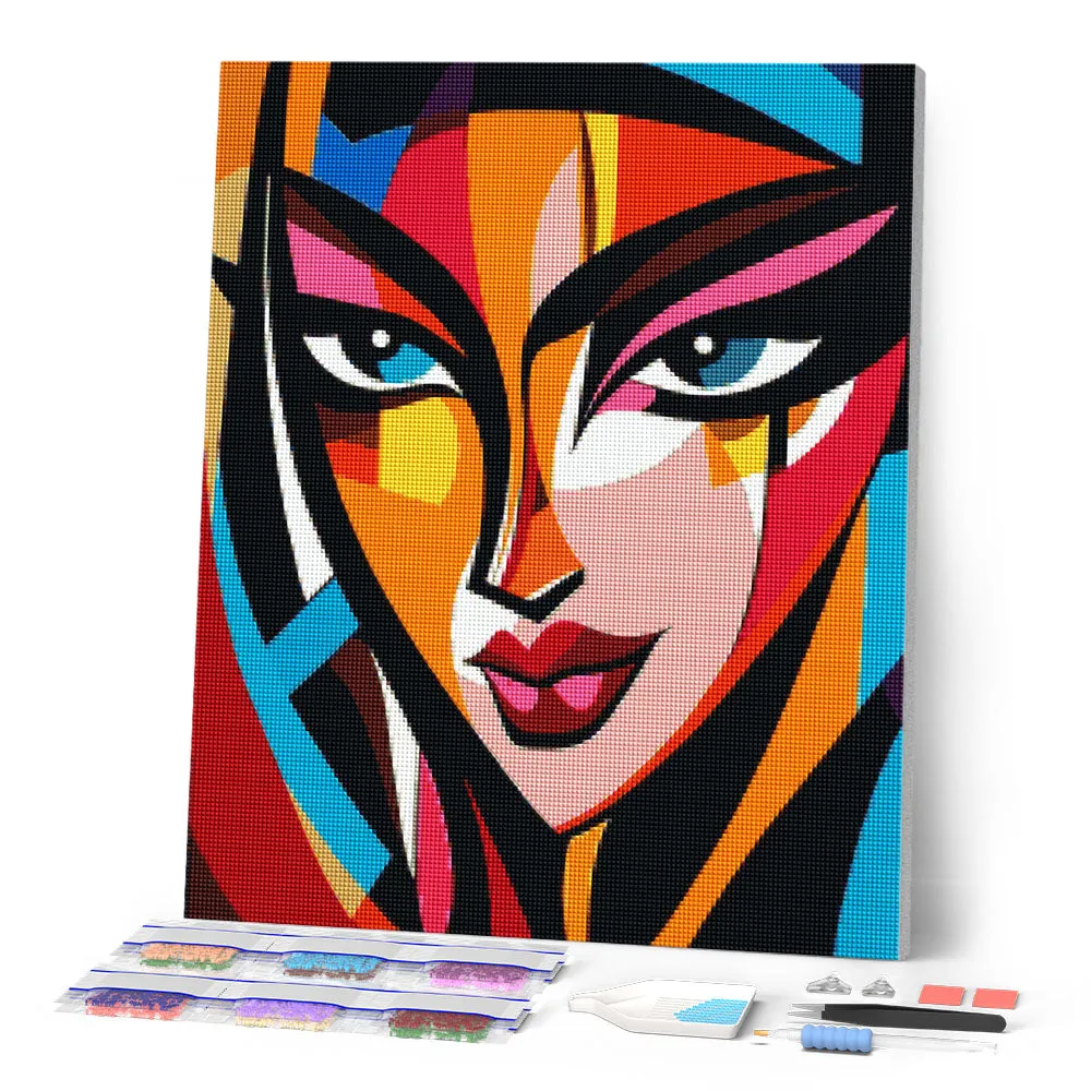 Figured'Art Gedurfd Abstract Gezicht diamond painting 40x50 cm abstract