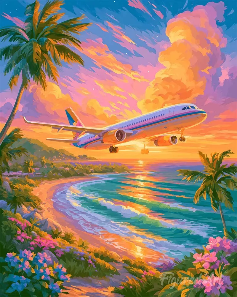 Figured'Art Vlucht naar Phuket schilderij op nummer 40x50 zomer