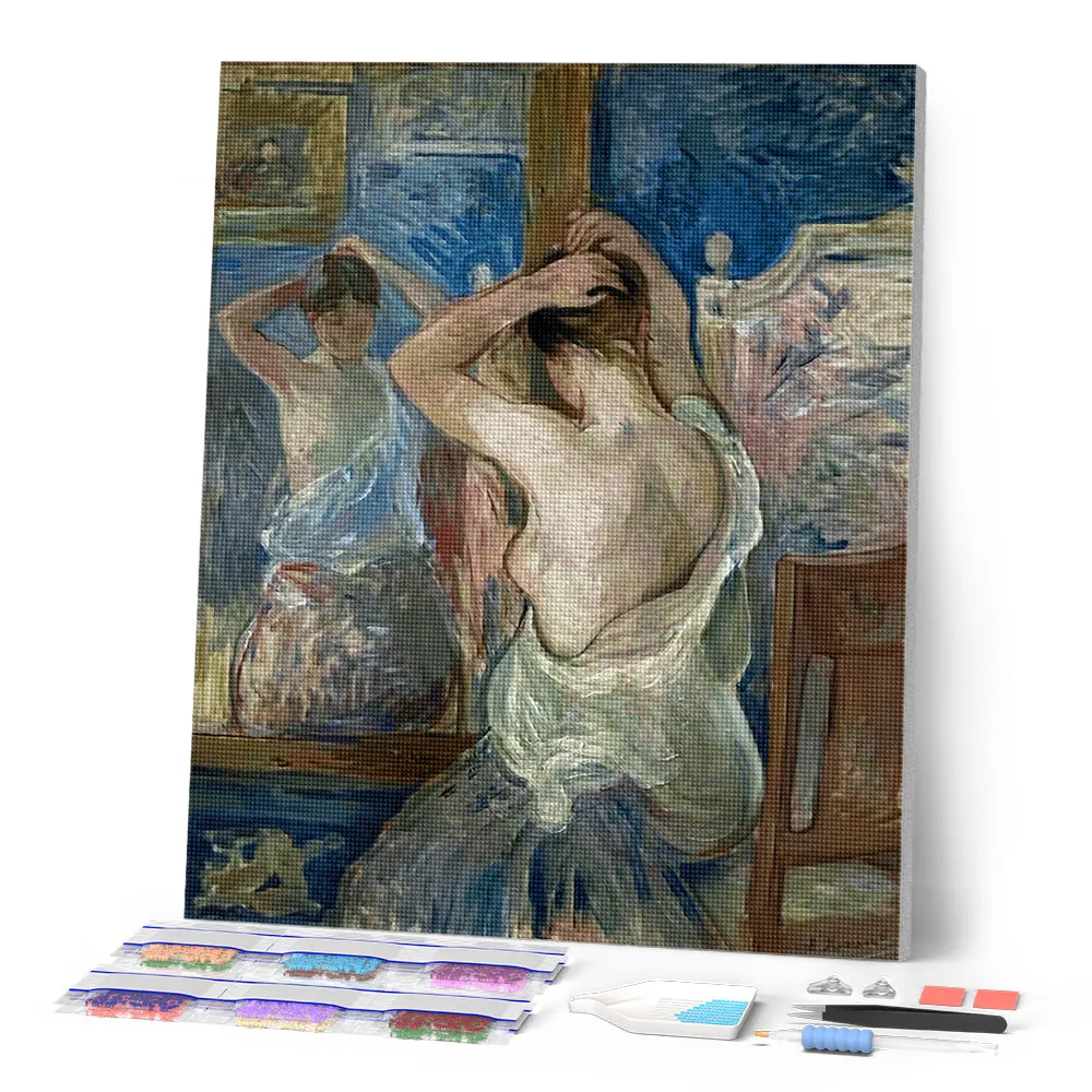Figured'Art Morisot Voor de spiegel diamond painting 40x50 cm