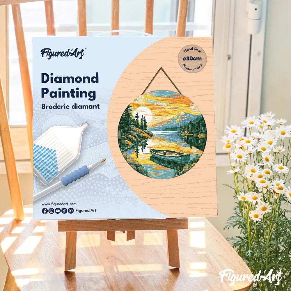 Figured'Art Bergmeer met Kano Diamond Painting Hout 30 cm