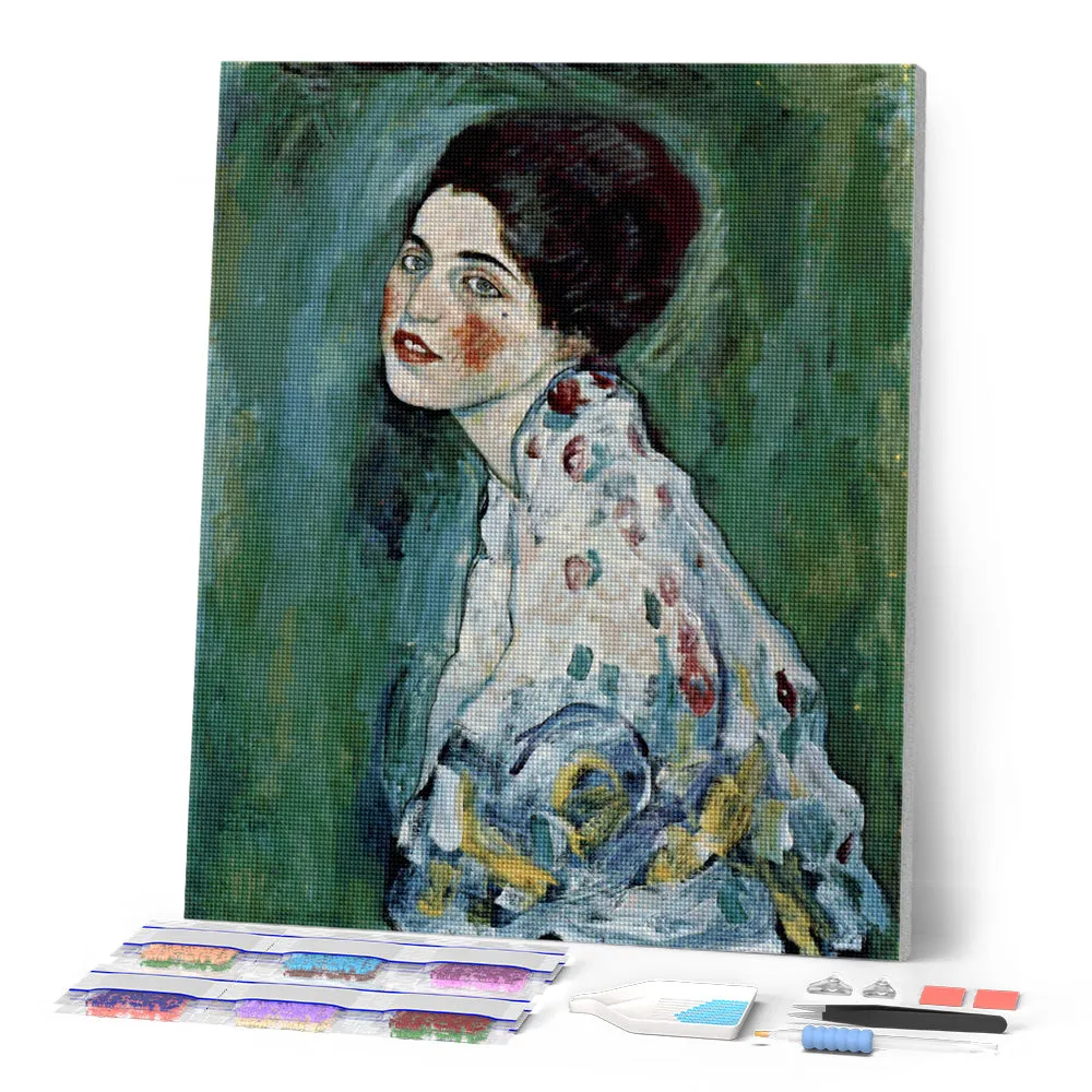 Figured'Art Portret van een dame Klimt diamond painting 40x50cm
