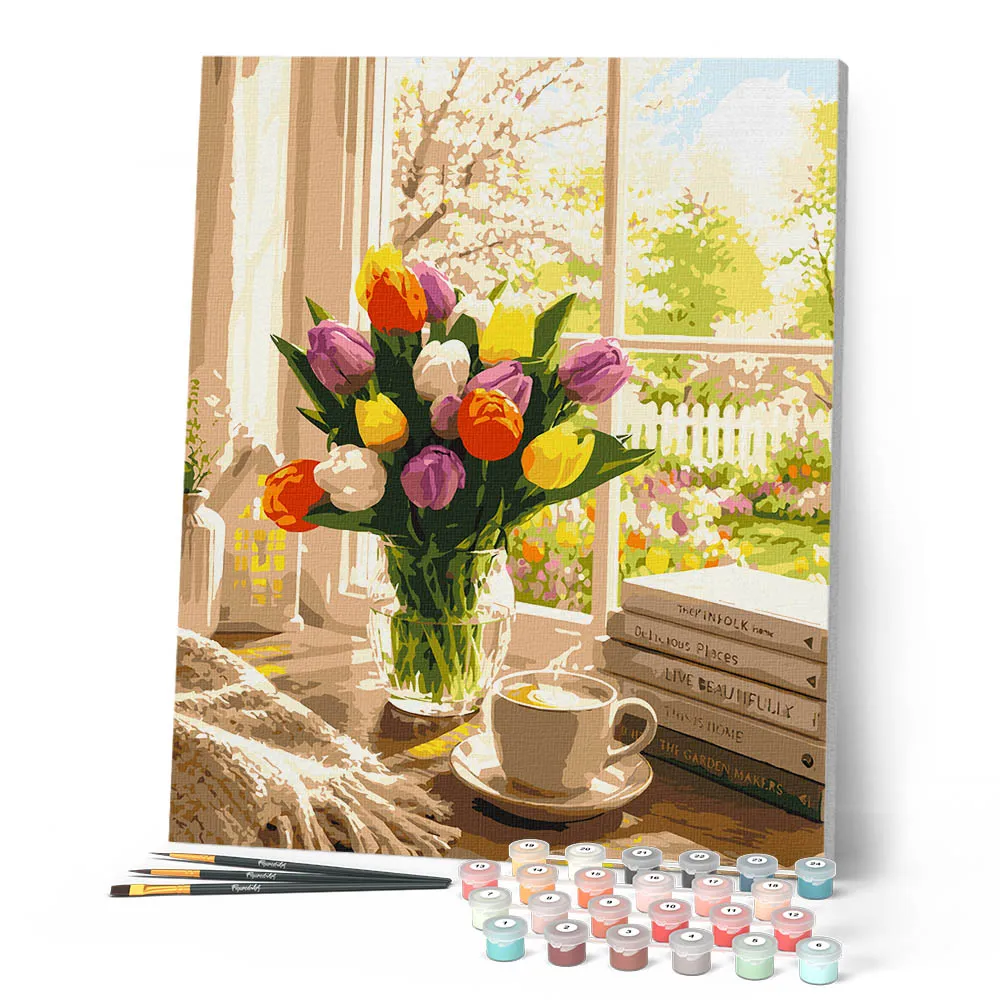 Figured'Art Frisse Beginpunten schilderen op nummer 40x50 cm lente