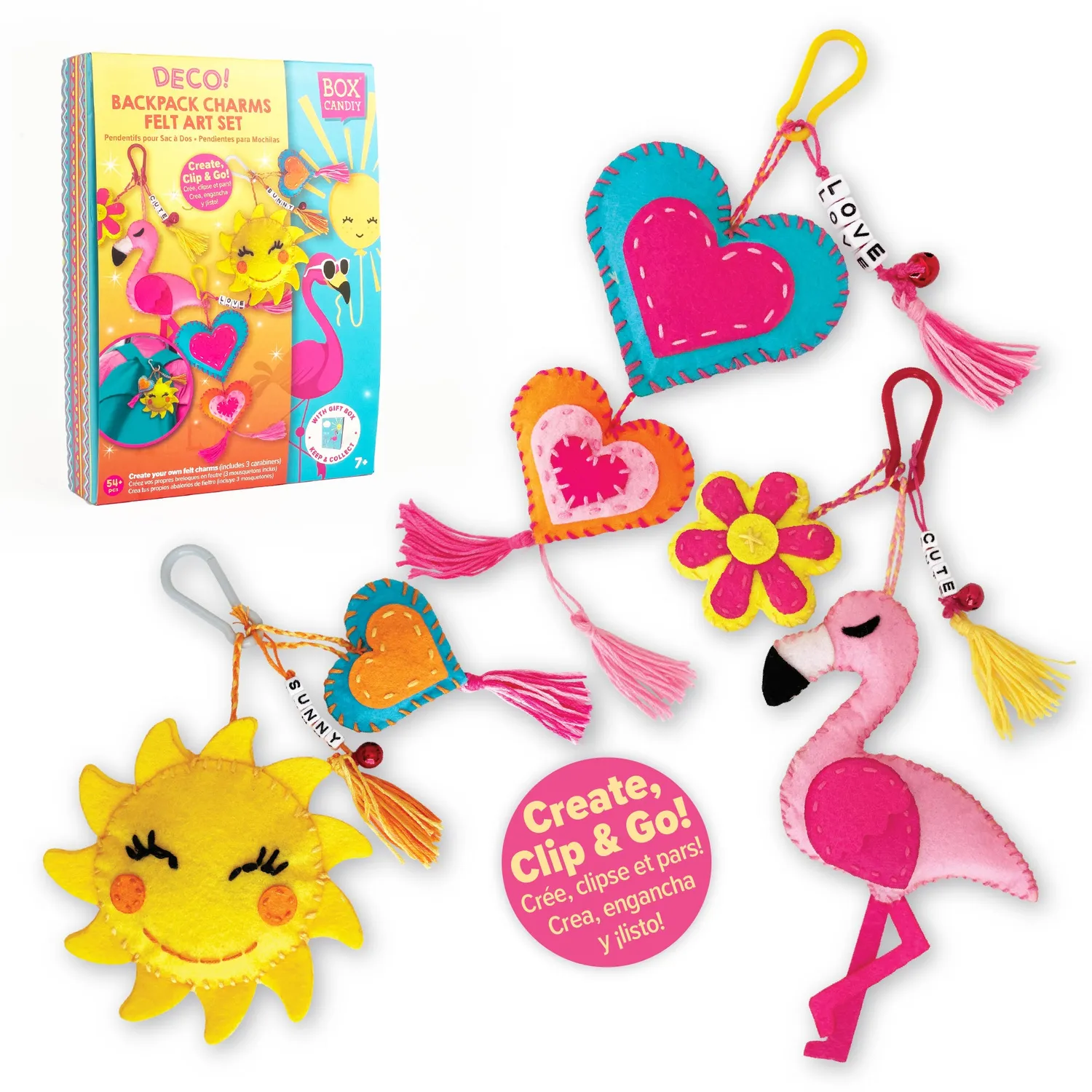 Box Candiy Totally Deco Backpack Charms knutselset vilt 3 stuks