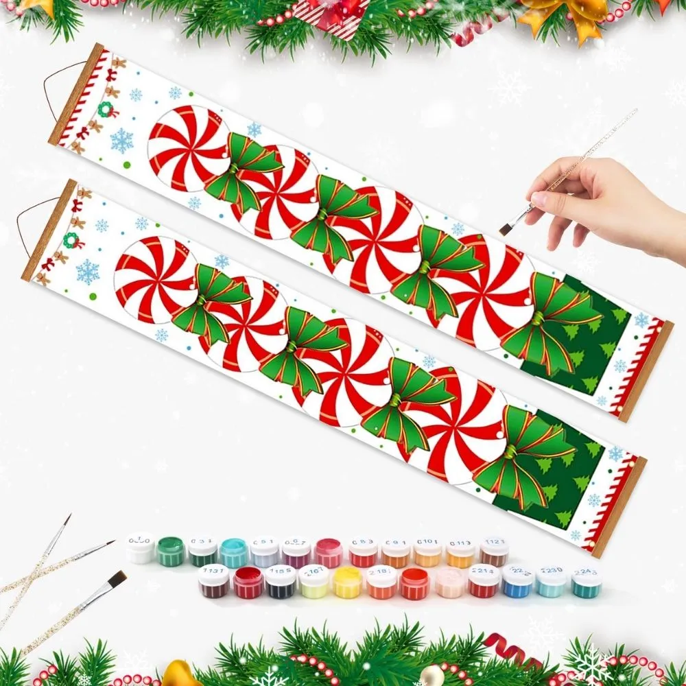 Figured'Art Kerstkrans DIY deur banner schilderen op nummer 20x120cm