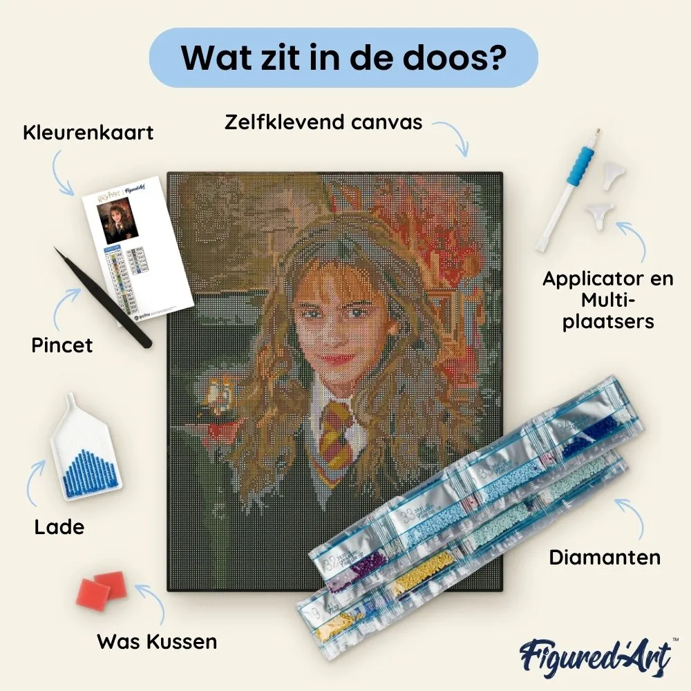 Figured'Art Hermione Granger diamond painting ingelijst 40x50cm vierkant
