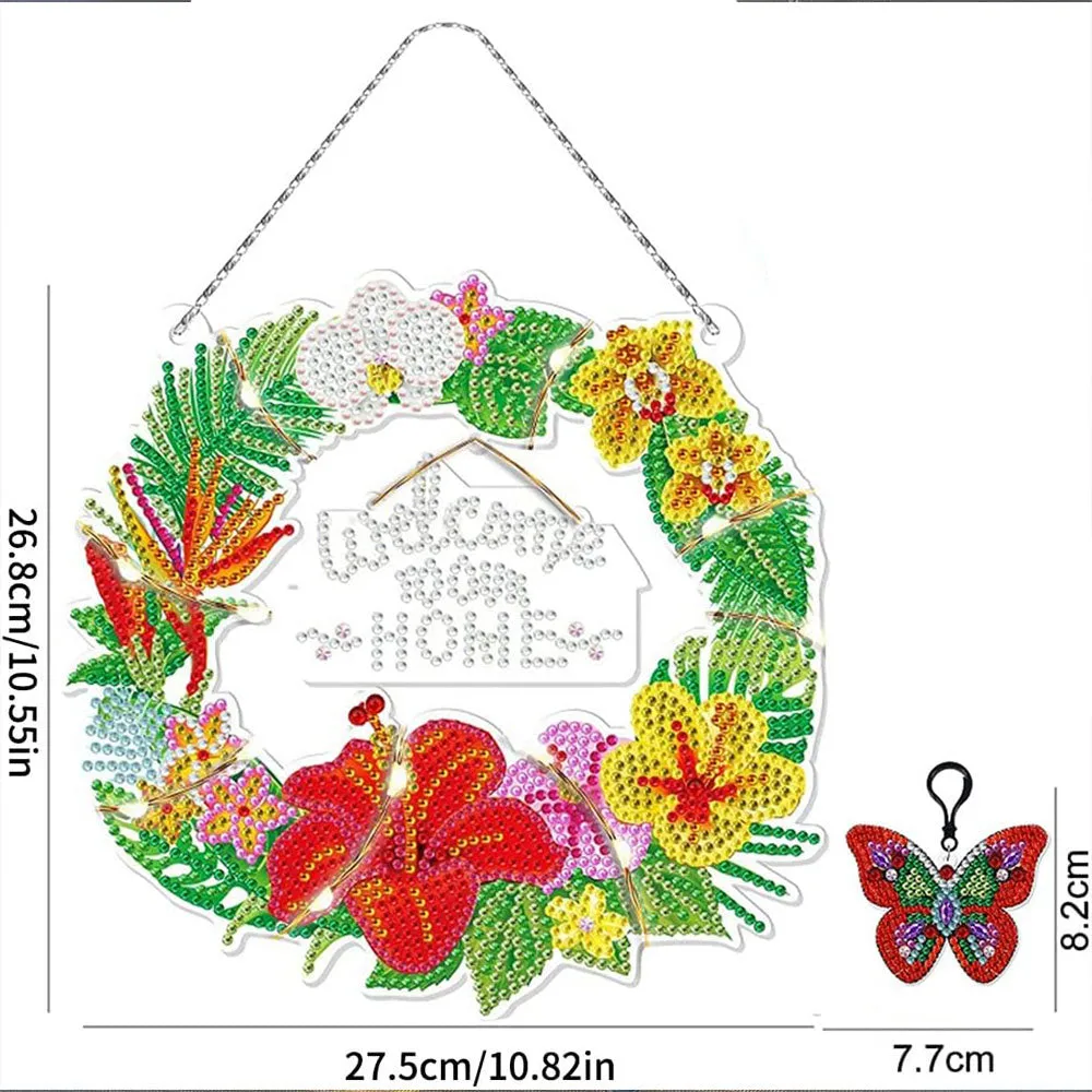 Figured'Art Kroon diamond painting deurhanger 27x28 cm met LED