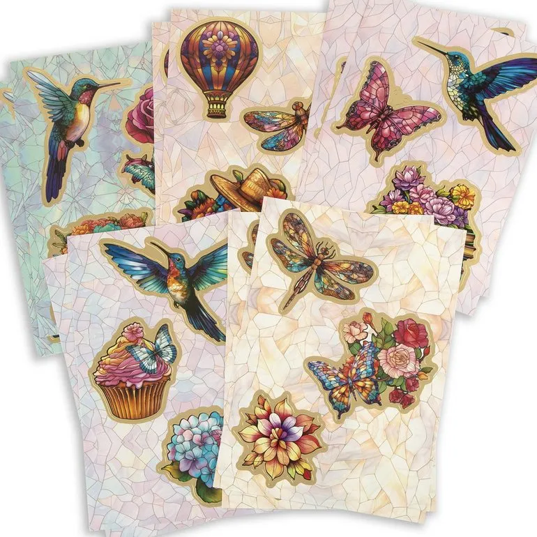 Craft Buddy Stained Glass kaartenpakket 30 kaarten