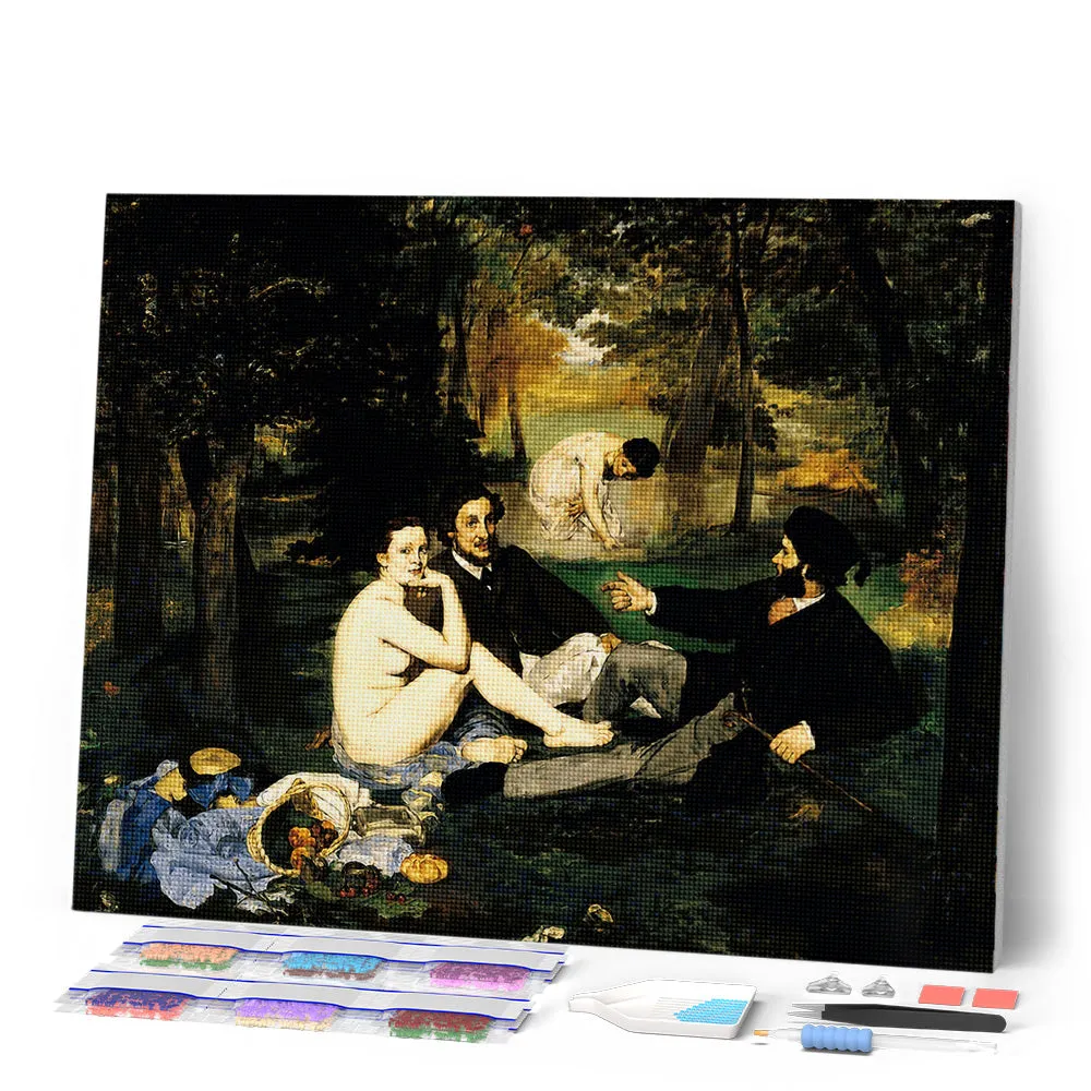 Figured'Art Lunch op het gras Manet diamond painting 40x50 cm vierkant