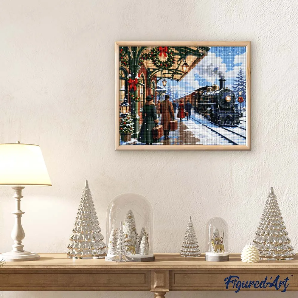 Figured'Art Feestdagenexpress diamond painting trein kerst