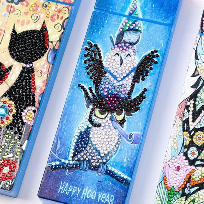 Figured'Art Uilen diamond painting pendoos 21x7x3 cm
