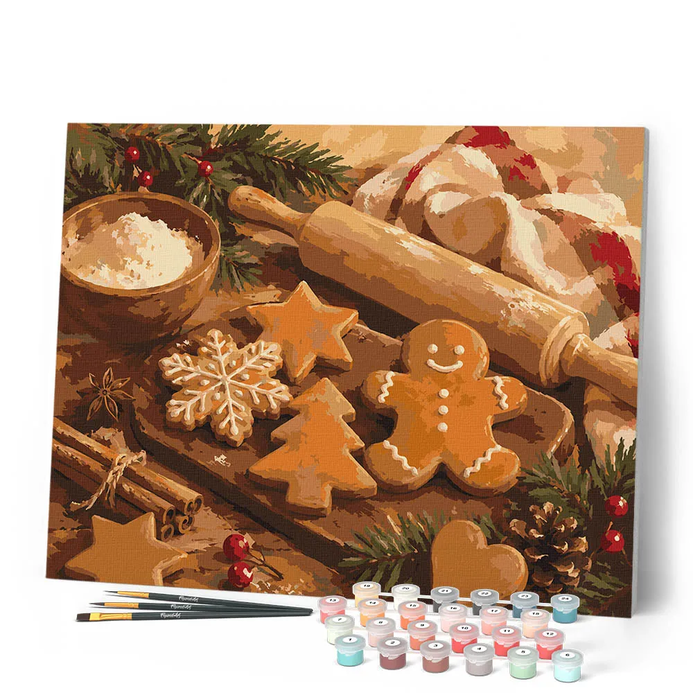 Figured'Art Peperkoek en kaneel schilderen op nummer 40x50 cm kerst