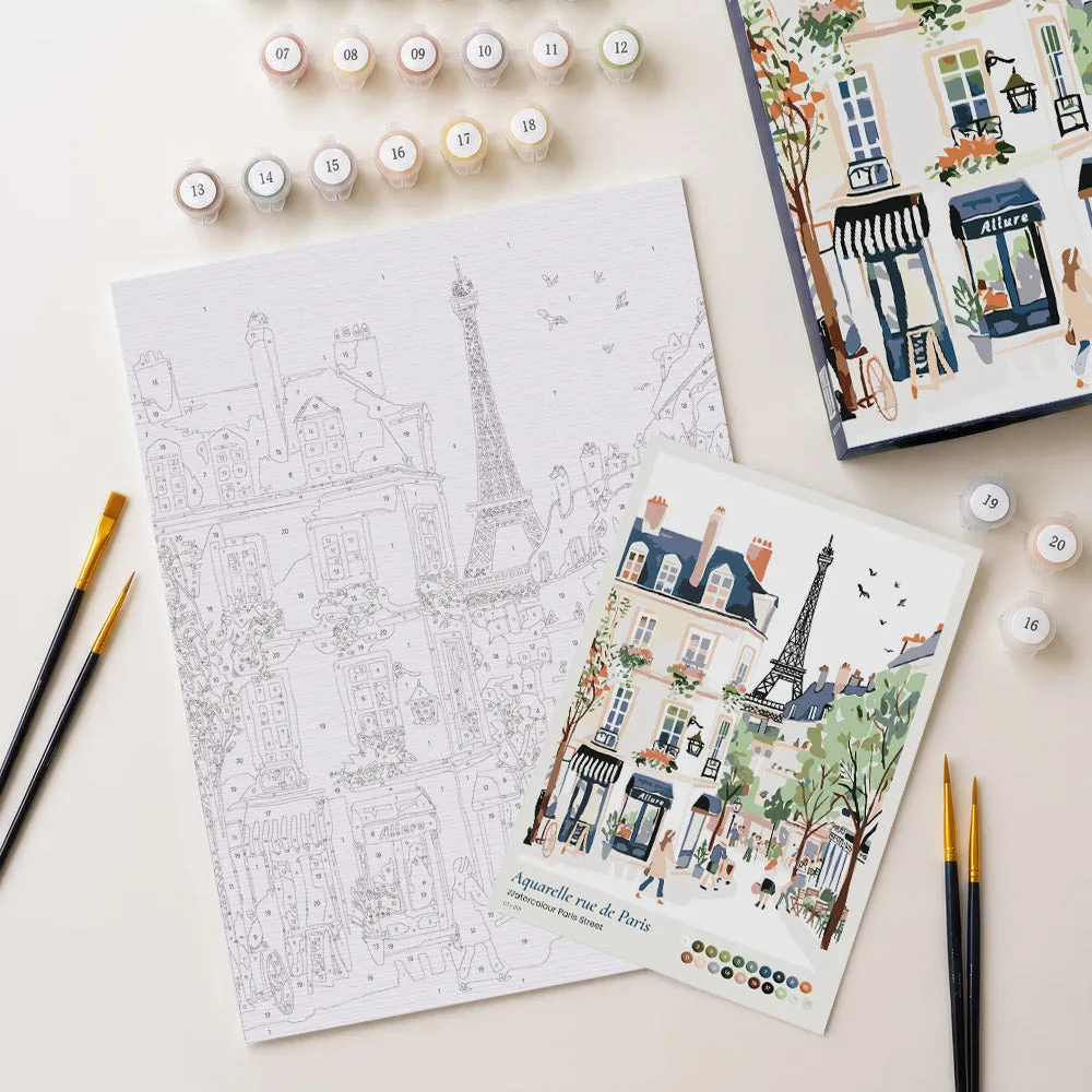Figured'Art Waterverf Parijse Straat cadeauset paneel