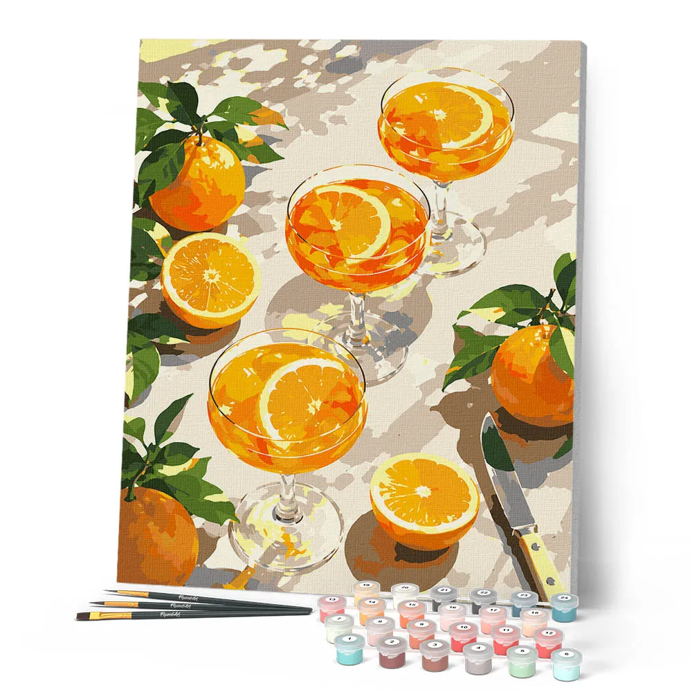 Figured'Art Zomersinaasappels Schilderen op Nummer 40x50cm Fruit