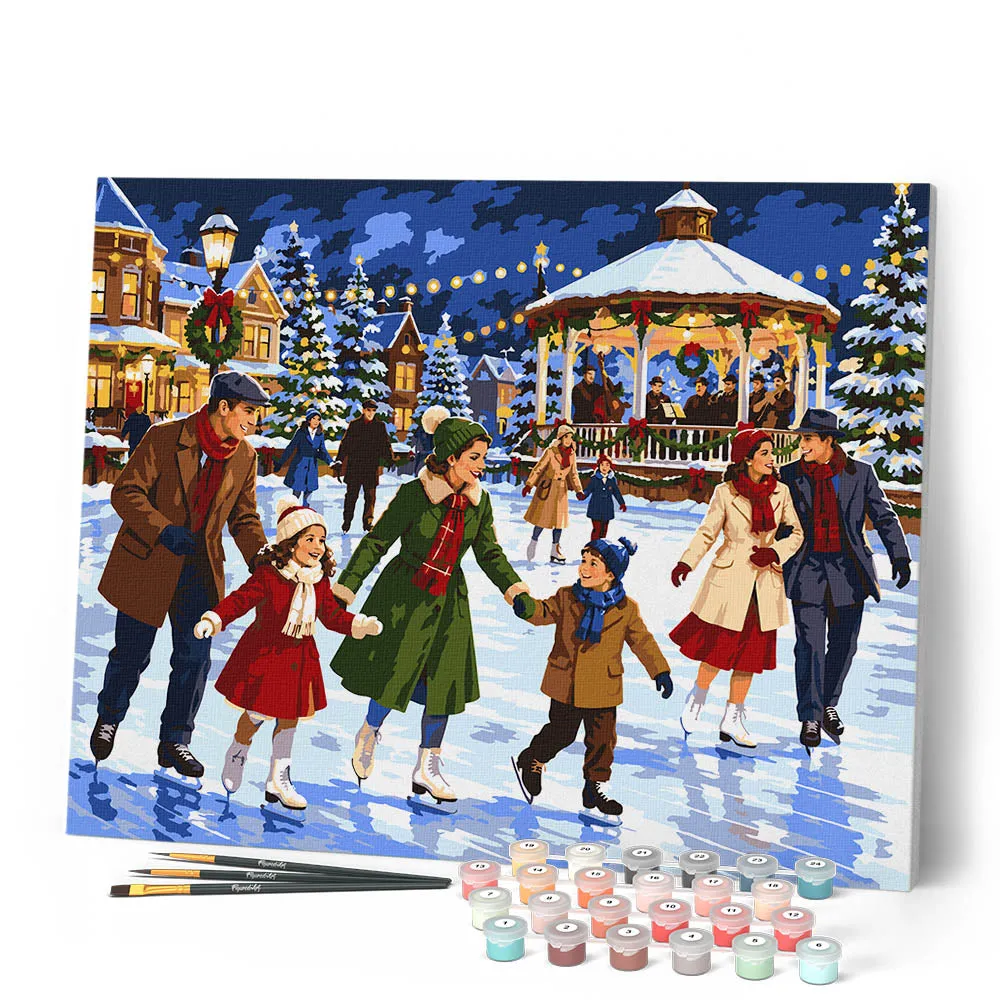Figured'Art Winterplezier schilderen op nummer 40x50cm kerst