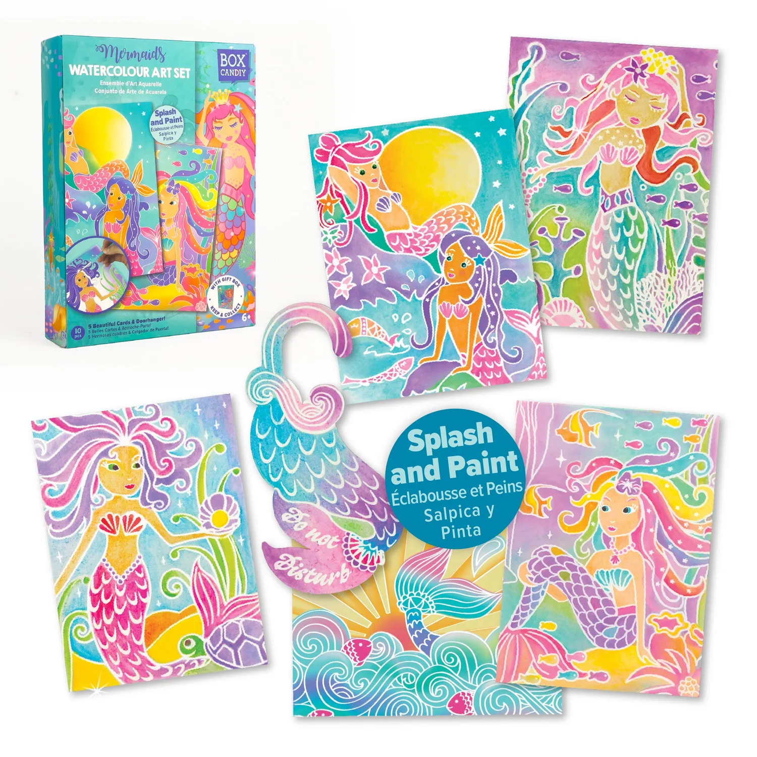Box Candiy Mermaids Watercolour Art Set verfset 6 kleuren