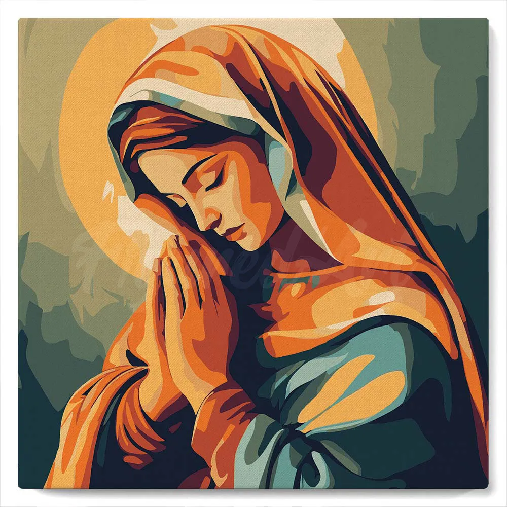 Figured'Art Biddende Maria mini schilderen op nummer 20x20 cm