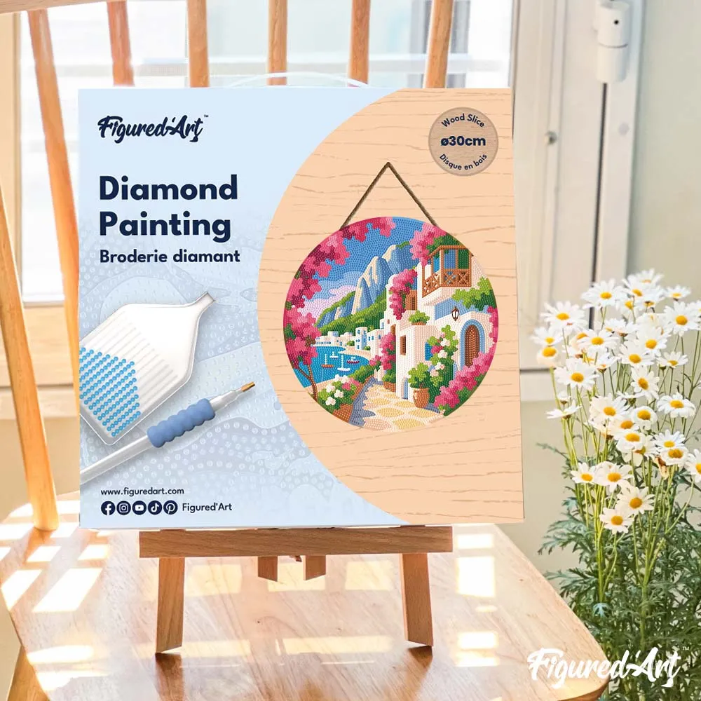 Figured'Art Bloemenlaan Capri diamond painting schijf 30cm