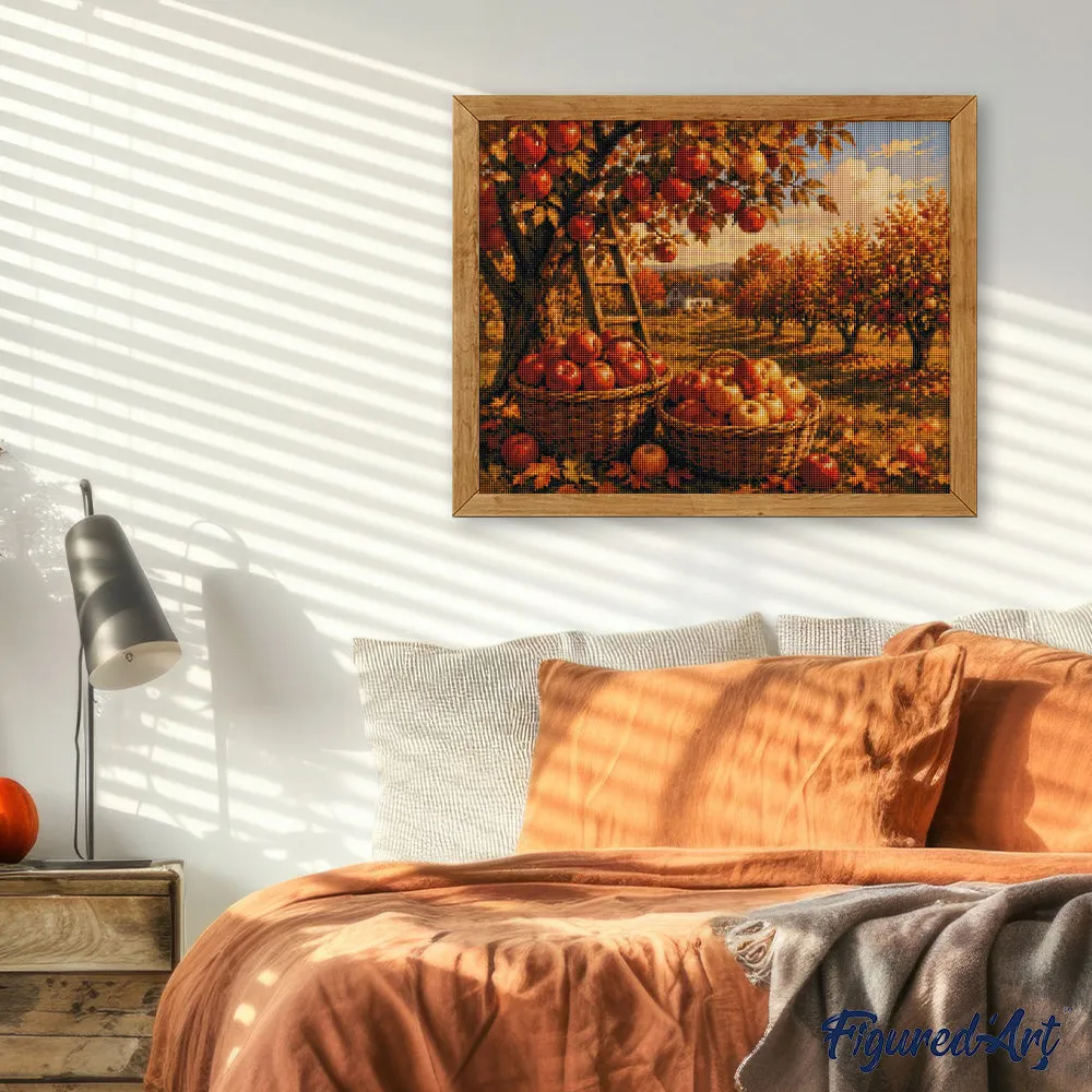 Figured'Art Oogst Appelboomgaard diamond painting herfst landschap