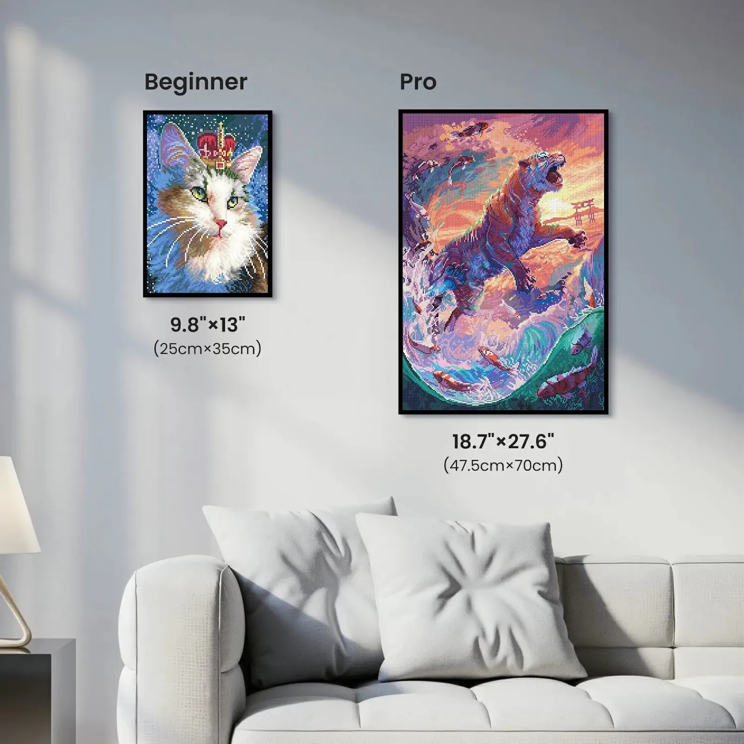 ARTDOT Water Tiger diamond painting tijger 47,5x70cm vierkant