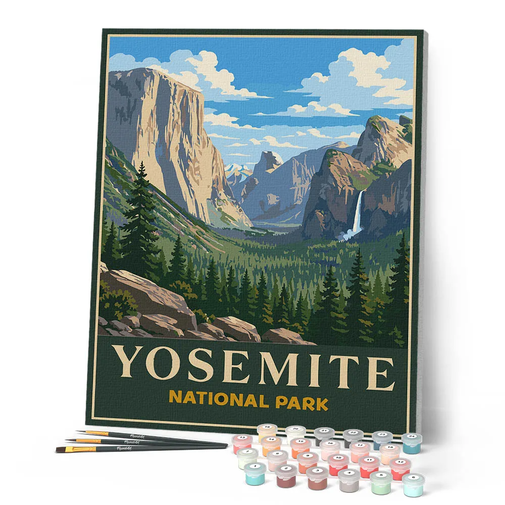 Figured'Art Yosemite National Park schilderen op nummer 40x50 cm landschap